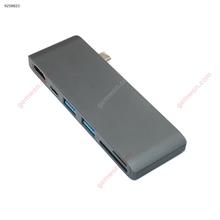 Type-C 3.1 USB C Adapter SD/TF Card Reader Multifunction Type C To Hdmi 4k Usb-C Female Cable Adapter For Macbook Pro grey USB HUB TY-03