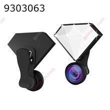 RK30 Beauty LED Sefile Flash Light With Macro/Wide Angle/Fisheye Lens 9 Levels Fill Light Adjustment Warm+Cold Light For Phones(black) Other N/A