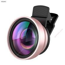 Professional 2 in 1 HD Camera Lens Kit, 37mm 0.45X Super Wide Angle + 12.5X Macro Lens, Universal Clip-On Cell Phone Lens for iPhone 5s 6 6s 7 7 Plus, for Samsung & Most Smartphones (Rose Gold) Other N/A