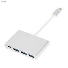 USB C To USB Adapter, Multiport Type C Hub Adapter with 3 USB 3.0 Ports and USB-C Power Delivery,USB C Hub for MacBook Pro,Google Chromebook,HP Spectre(Silver) Charger & Data Cable G62001