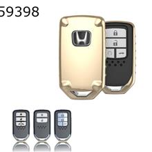 Honda Odyssey Fit Car Key Case TPU Key Shell Plating Drop Key Set（Gold  highlights） Autocar Decorations TPU