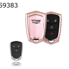 Cadillac ATSL/SRX/XTS Car Key Shell Plating TPU Key Pack（Pink highlights） Autocar Decorations TPU