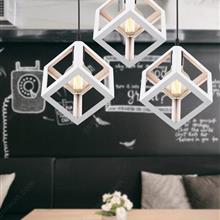 Modern minimalist restaurant three single creative personality color children's room clothing store bar iron wrought iron chandeliers，Small 16cm Decorative light Color cube lights