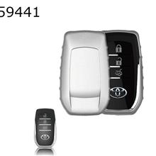Car TPU soft rubber key case Toyota Camry/Levin/Highlander/Carola key case（Silver matte ） Autocar Decorations TPU