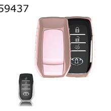 Car TPU soft rubber key case Toyota Camry/Levin/Highlander/Carola key case（Pink highlights） Autocar Decorations TPU