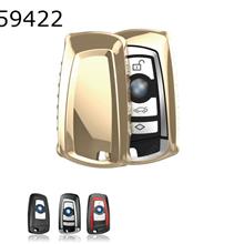BMW Car Key Pack for 1/2/3/4/5/6/7 Series X1/X3/X4/X5/X6/M2/M3/M4/M5/M6 Key Set（Gold  highlights） Autocar Decorations TPU
