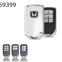 Honda Odyssey Fit Car Key Case TPU Key Shell Plating Drop Key Set（Silver highlights） Autocar Decorations TPU