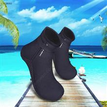 Non-slip soft beach shoes men and women couples diving shoes solid color outdoor swimming upstream non-slip shoe covers (size L black) Outdoor Clothing WD-O014