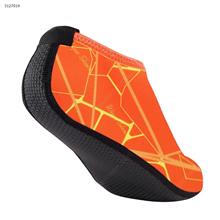 Quick-drying printed diving socks snorkeling socks swimming socks beach socks shoes snorkeling socks coral shoe cover (size 24-25 to 44-45, orange printing) Outdoor Clothing WD-shoes