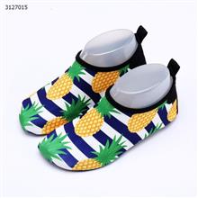 Children's Slippers Sandals Non-slip Quick-drying Men and women Baby Swim Shoes Wading Shoes Indoor Soft Beach Sandals (Size 22-23 , Striped Pineapple Print) Outdoor Clothing WD-shoes