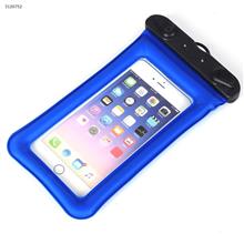 Airbag Floating Phone Waterproof Case Transparent Swim Touch Screen Waterproof Case Mobile Phone Bag Inflatable Mobile Phone Waterproof Bag, Blue Water sports equipment WD-F009