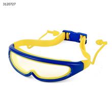 Children's swimming large box waterproof anti-fog glasses + earplugs, blue. Glasses WD-GLASSES