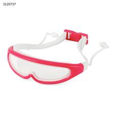 Children's swimming large box waterproof anti-fog glasses + earplugs, red. Glasses WD-GLASSES