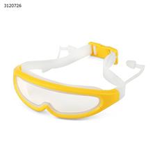 Children's swimming large box waterproof anti-fog glasses + earplugs, yellow. Glasses WD-glasses
