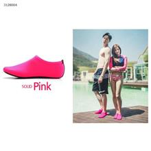 Non-slip soft beach shoes men and women couples diving shoes solid color outdoor swimming upstream non-slip shoe covers (size L rose red) Outdoor Clothing WD-O014