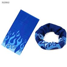 Magic Turban Sunscreen Mask Hood Neck Strap Muffler Face towel Men and women Multifunctional Flying towel (Blue flame printing) Outdoor Clothing WD-OO
