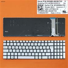 ASUS N551 N551J N551JB N551JK N551JM N551JQ SILVER (Backlit,With foil,Without FRAME) WIN8 SP 0KNB0-662BIT00 Laptop Keyboard (OEM-A)