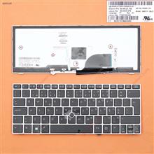 HP 2170P SILVER FRAME BLACK With Backlit Board PO 90.4RL07.L06 Laptop Keyboard (OEM-B)