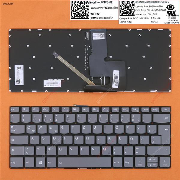 Lenovo 330-14ikb 330-14ikb D 330E-14ikb D 330-14ikb GRAY (Backlit,Without FRAME,WIN8) GR SN20M61690  CM16H36D0J6862  PK131YM1B19 Laptop Keyboard (OEM-B)