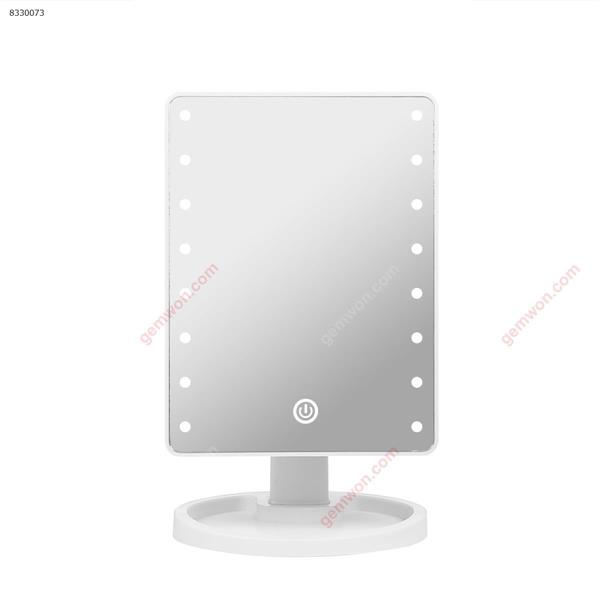 LED makeup mirror Desktop touch screen with light mirror Square European Princess mirror Large rotating mirror (white) table lamp DESKTOP SINGLE MIRROR