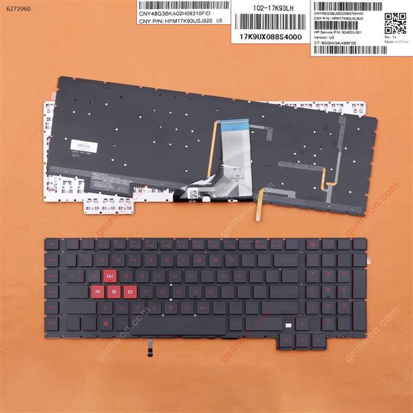 HP Omen 17-AN000 17-AN001CA 17-AN008CA 17-AN010CA 17-AN020CA BLACK (Backlit,Without FRAME,Red Printing,Win8) US HPM17K93USJ920  924003-001 Laptop Keyboard (OEM-A)