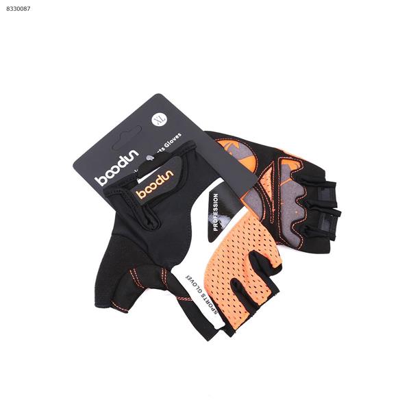 Half finger non-slip shock absorbing gloves bicycle equipment men and women models wish (black red xl) Outdoor Clothing XL