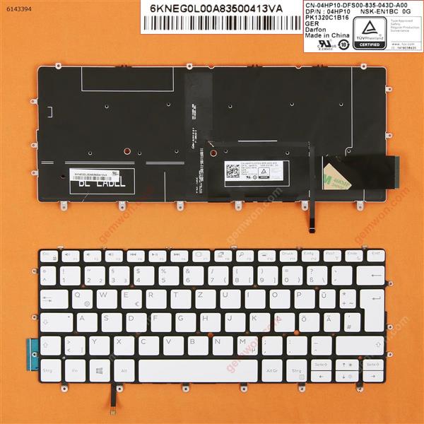 Dell XPS 13 9370 WHITE (Backlit, Win8) GR N/A Laptop Keyboard (OEM-B)