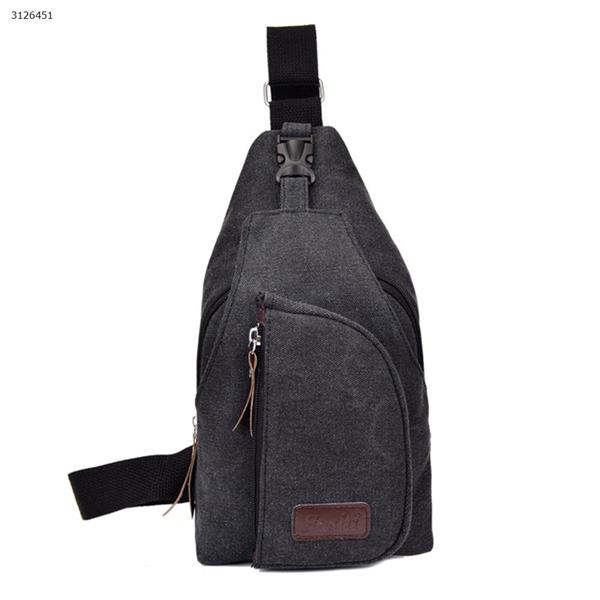 Casual men's small chest bag sports canvas bag men's bag multi-function outdoor slung back backpack （Black Small） Outdoor backpack 3860#