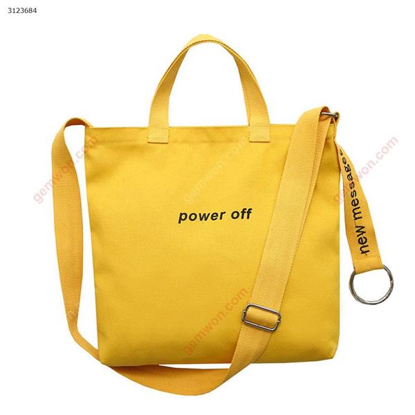 Embroidered canvas bag shoulder canvas bag female Messenger bag（Yellow） Outdoor backpack n/a