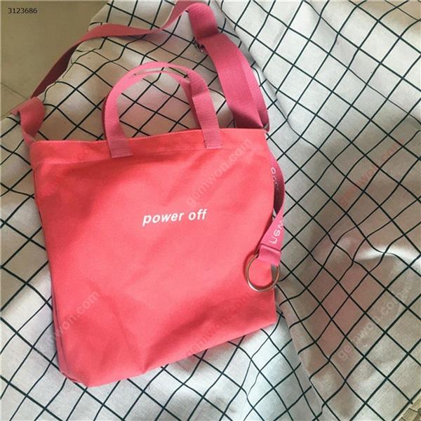 Embroidered canvas bag shoulder canvas bag female Messenger bag（Pink） Outdoor backpack n/a
