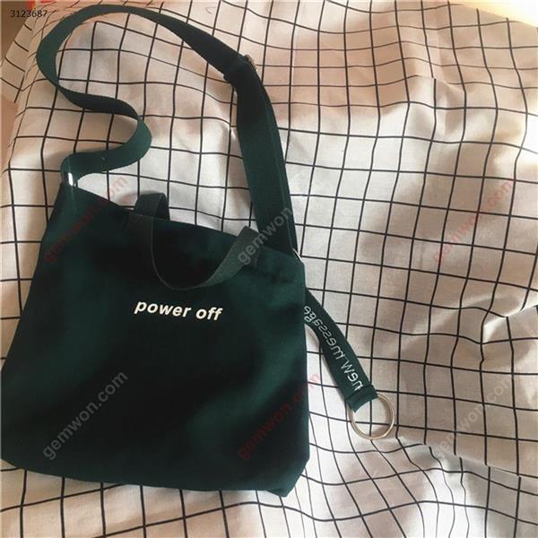 Embroidered canvas bag shoulder canvas bag female Messenger bag（Green） Outdoor backpack n/a