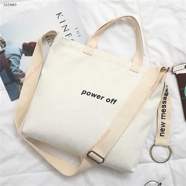 Embroidered canvas bag shoulder canvas bag female Messenger bag（White） Outdoor backpack n/a