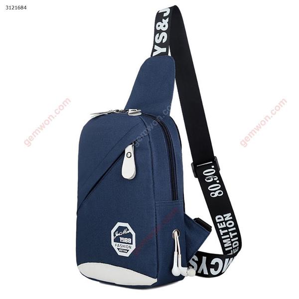 Men's chest bag casual women's canvas bag shoulder Messenger bag outdoor sports backpack pockets（blue） Outdoor backpack n/a