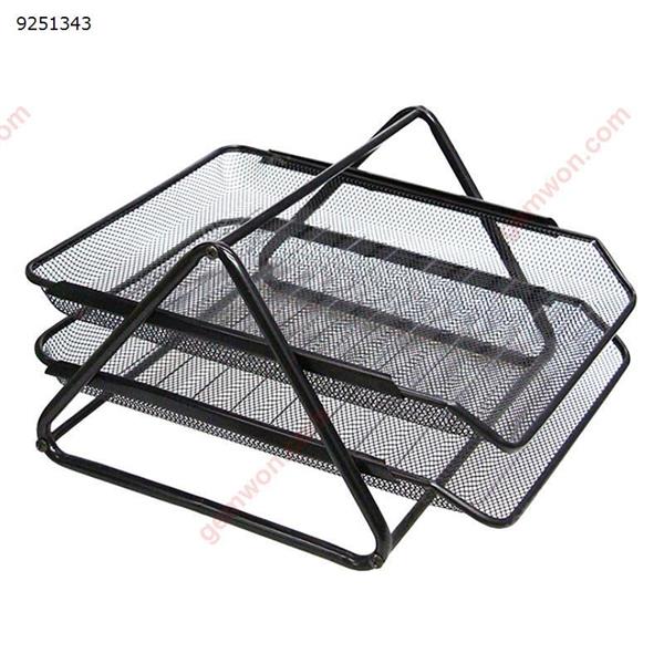 Book Stand, Multi-Layer Finishing Metal Iron Mesh Two-File Tray A4 File Pumping Information Rack Office Products N/A