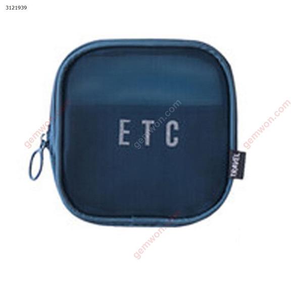 Travel storage bag Grid wash cosmetic bag ladies hand storage bag（Small Deep Blue） Outdoor backpack n/a