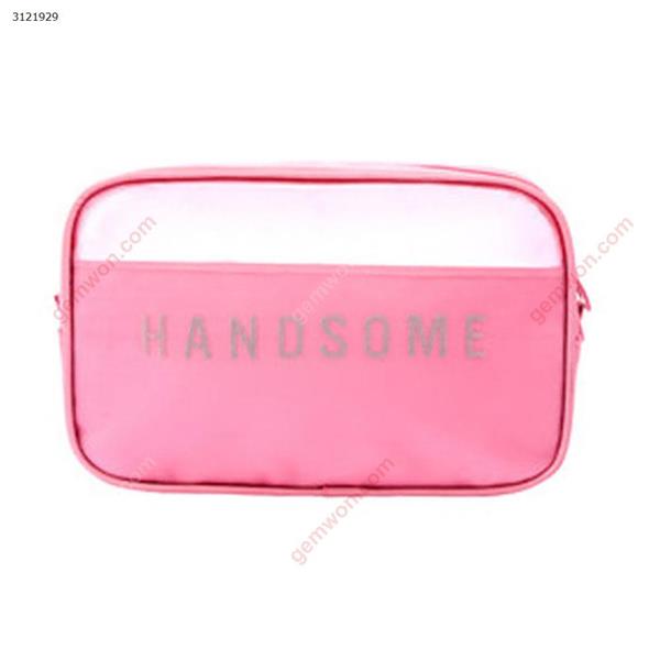 Travel storage bag Grid wash cosmetic bag ladies hand storage bag（Big pink） Outdoor backpack n/a