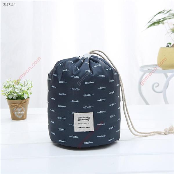 Large-capacity multi-function portable drawstring travel storage bag cylinder cosmetic bag（Leaves） Outdoor backpack n/a