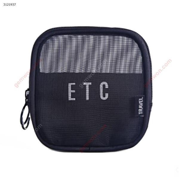 Travel storage bag Grid wash cosmetic bag ladies hand storage bag（Small Black） Outdoor backpack n/a