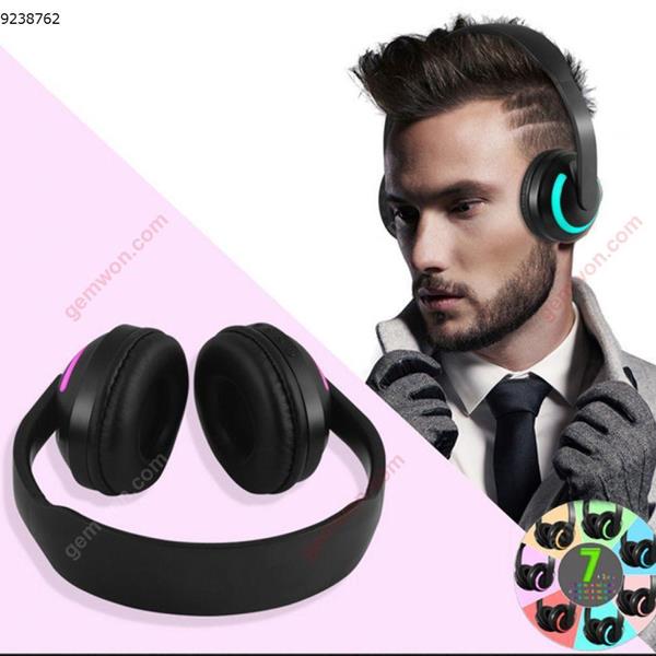 Wireless Bluetooth Stereo Headphone Cute  Ear Headset With Colorful Luminous LED Intelligent Automatic shut-down Headphone--Flash man010