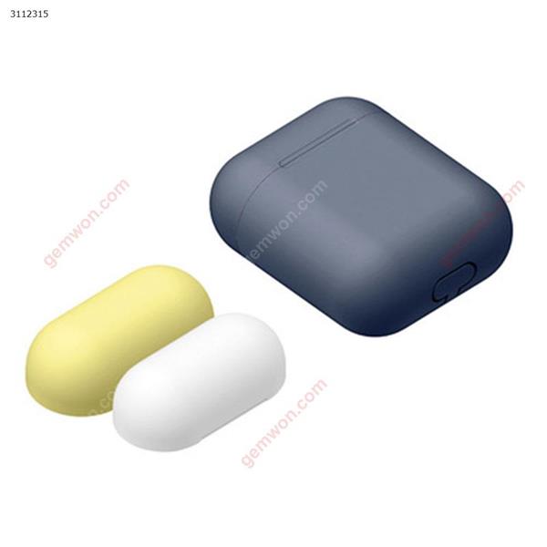 Airpods protective cover one plus two plus packaging for Apple Bluetooth Airpods headset set，Black with black + yellow + white Case Airpods case