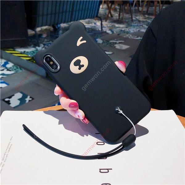 iPhone6 plus Bear liquid silicone phone case，black Case iPhone6 plus Bear mobile phone case
