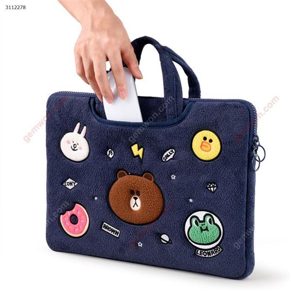 11/12 inches Notebook cartoon laptop bag，blue Storage bag CARTOON HANDBAG
