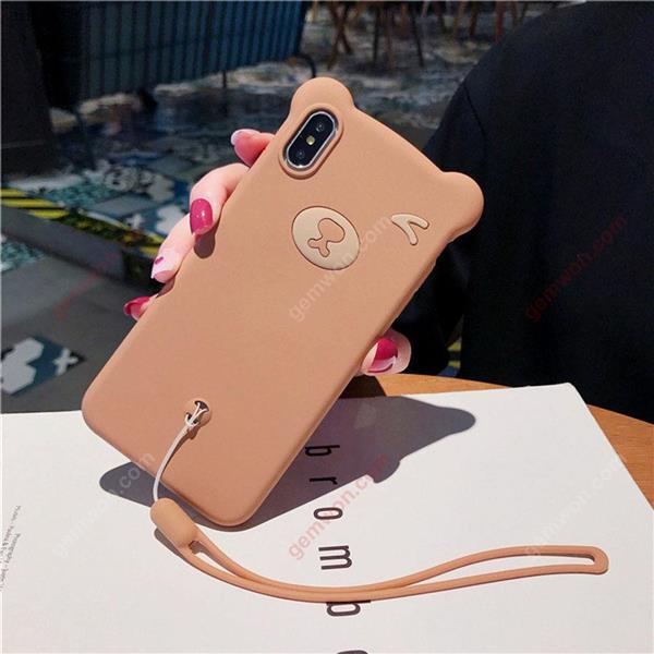 iPhoneXR Bear liquid silicone phone case，golden Case iPhoneXR Bear mobile phone case