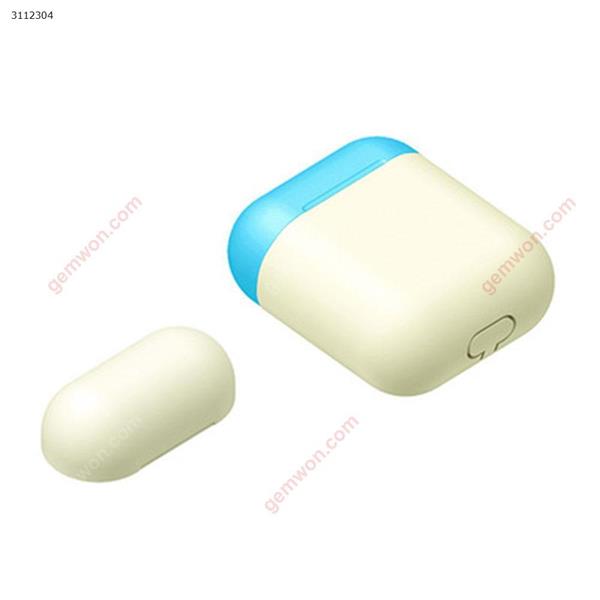 Airpods protective cover one plus two plus packaging for Apple Bluetooth Airpods headset set，Luminous green with luminous green + luminous blue Case AIRPODS CASE