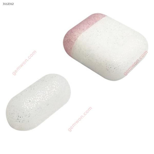 Airpods protective cover one plus two plus packaging for Apple Bluetooth Airpods headset set，Flash white with flash white + glitter Case Airpods case