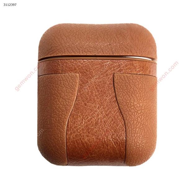 Airpods leather case for Apple wireless Bluetooth headset，?light brown Case lsc-107