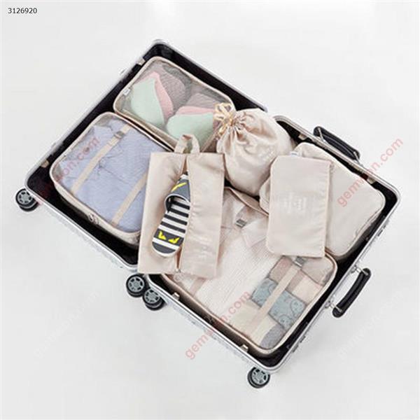 Travel storage bag luggage storage bag storage bag set multi-function travel six-piece(Beige) Outdoor backpack n/a