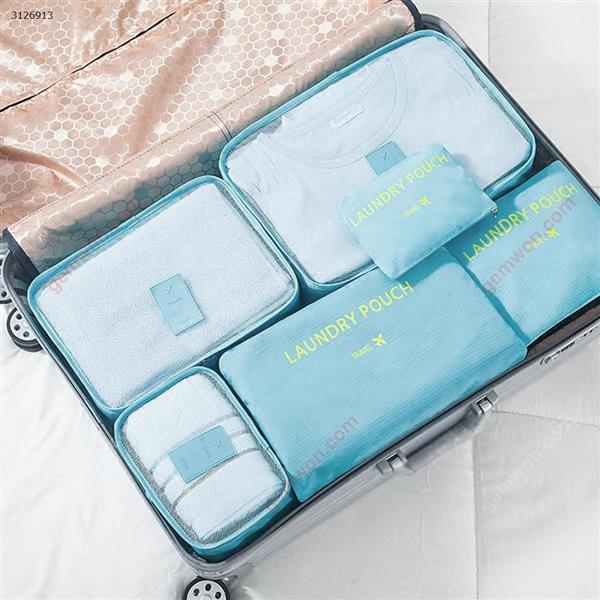 Travel storage bag travel luggage dustproof waterproof finishing bag six-piece(Korea Blue) Outdoor backpack n/a
