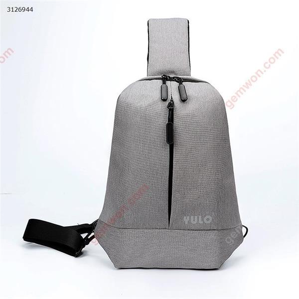 Men's chest bag Messenger bag tide men's sports bag outdoor multi-function USB portable charging bag(Gray) Outdoor backpack n/a
