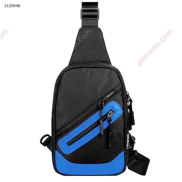 Men's shoulder bag diagonal cross-body sports Oxford cloth chest bag Student Messenger bag(No USB black blue) Outdoor backpack n/a